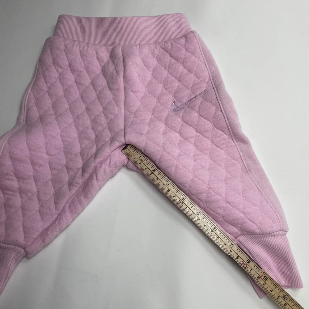 Nike Readyset Baby Girl Pink Quilted Snap Up Hoodie Jogger Set Cozy Sporty 12M